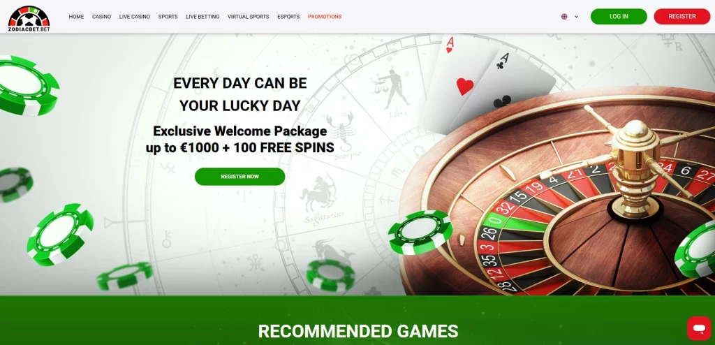 ZodiacBet casino interface
